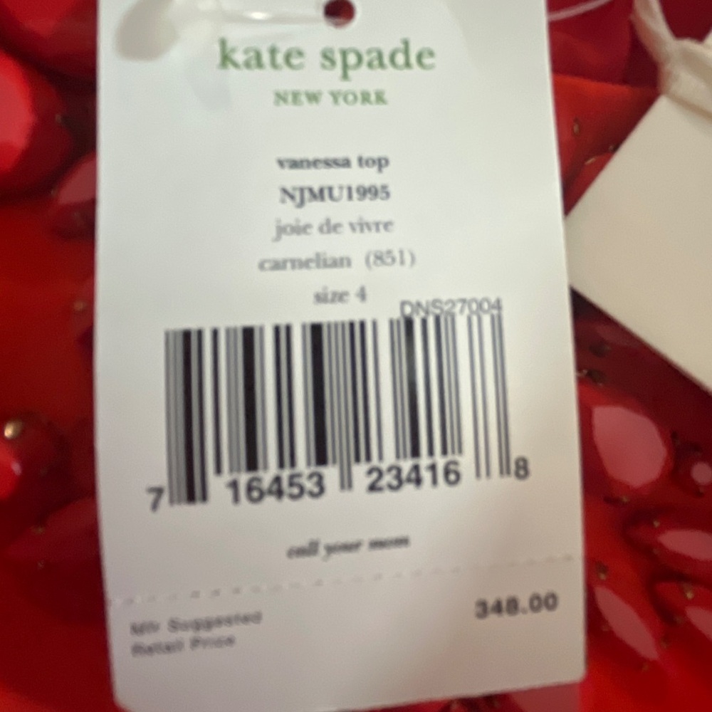 Kate Spade NWT Orange Gemstone Neckline Vanessa Top in carnelian SIZE 4 - Picture 10 of 12